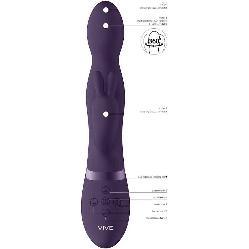 Vive By Shots ShotsToys Jänis Vibraattori - 360Degrees Jänis - Lila – 2