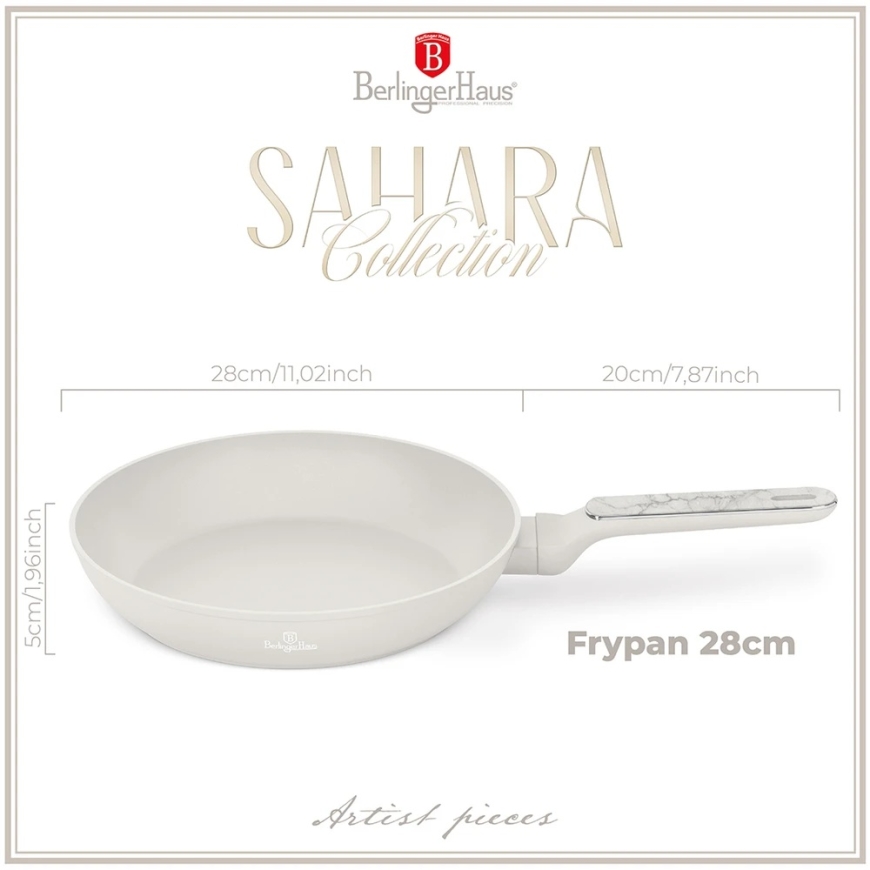 Berlinger Haus Paistinpannu Sahara, non-stick-pinnoite, alumiiniumi, D 28 cm, H 5,2 cm, kpl