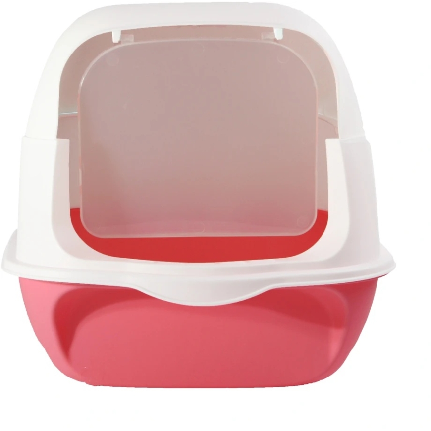 ATL ZW32C Covered Litter Box for Cats White and Pink 50x35x33cm – 2