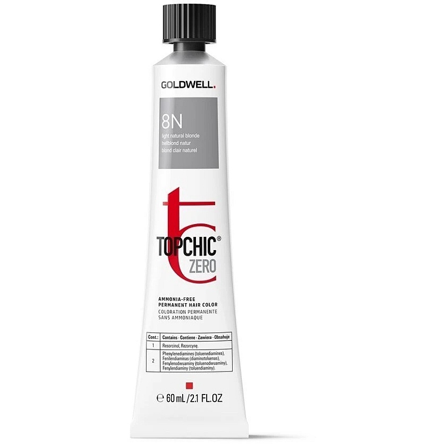 Goldwell TopChic Zero Ammonia Juuksepigment, Toon 8N Heleblond, Kerged Juustele, 60 ml