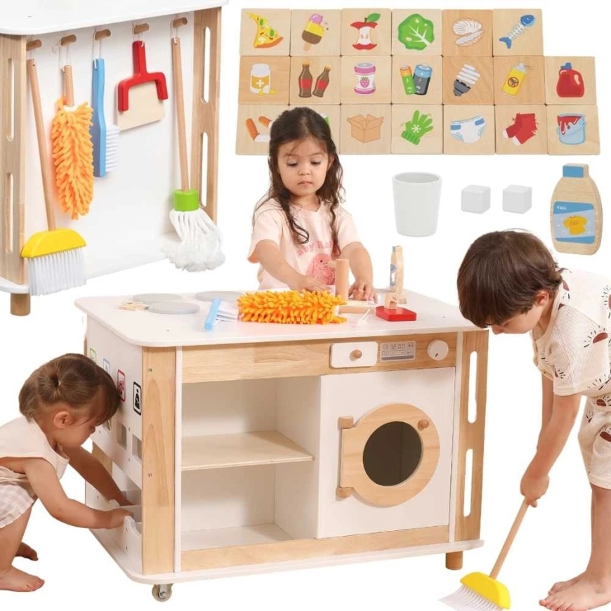Viga Toys Interaktiivne köök ja koristusjaam lastele Viga