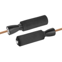 Leather boxing skipping rope with foam handle and metal bearing, 2.8 m, adjustable, REBEL ACTIVE