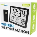 GreenBlue Wireless Weather Station, temperature + humidity IN/OUT, clock/alarm/date, °C / °F, connection range up to 60 m, GB443 GreenBlue Wireless Weather Station, temperature + humidity IN/OUT, clock/alarm/date, °C / °F, connection range up to 60 m, GB443