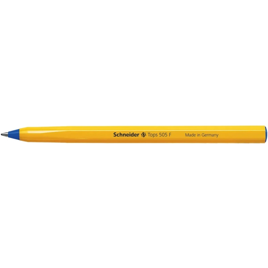 Kynä SCHNEIDER 505 F 0.7 mm, keltainen runko, sininen muste – 4