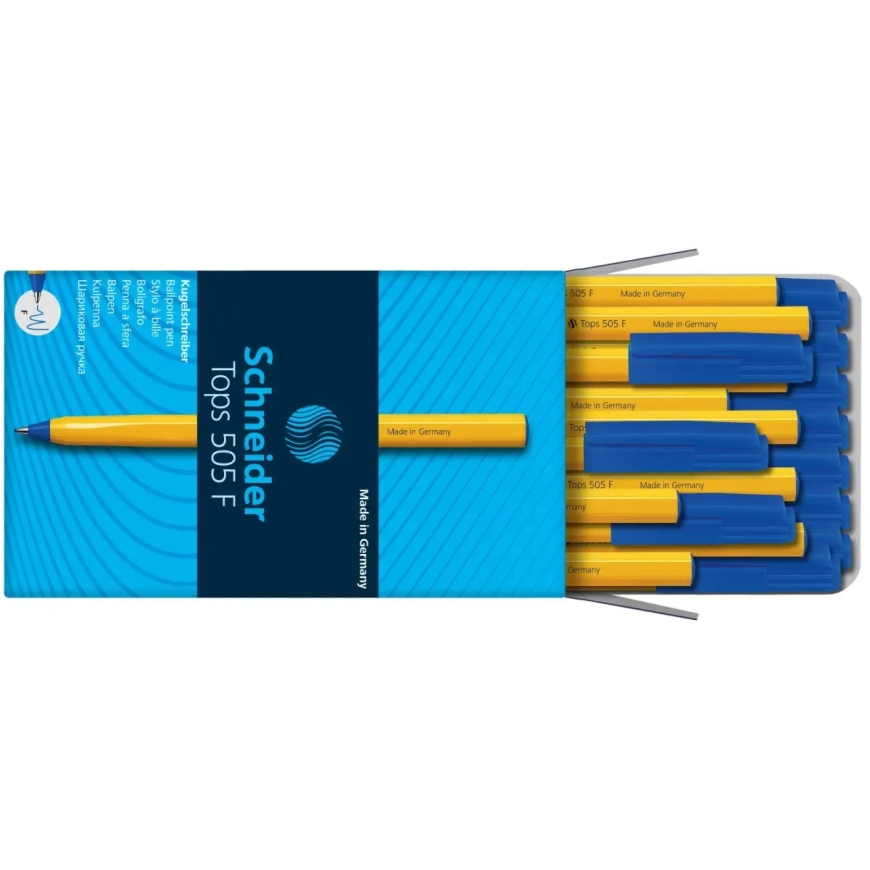 Pastapliiats SCHNEIDER 505 F 0.7 mm, kollane keha, sinine tint – 5