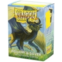 Dragon Shield: Standard Dual Sleeves: Geltona & Sidabrinis [Matte] (100 Sleeves)