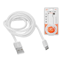 Lamex LTC PS USB - microUSB кабель 2 м плетеный белый Lamex LTC PS USB - microUSB кабель 2 м плетеный белый