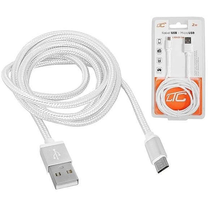 Lamex LTC PS USB - microUSB kabelis 2 m pinums balts – 4