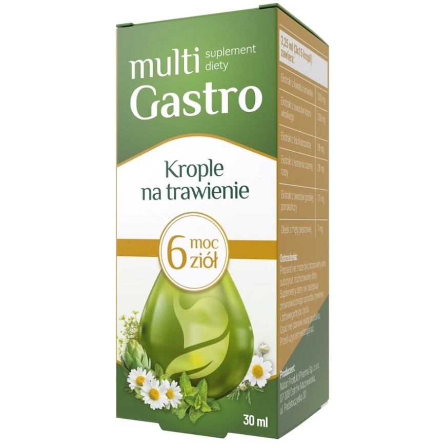 Multigastro Virškinimo lašai maisto papildas 30 ml