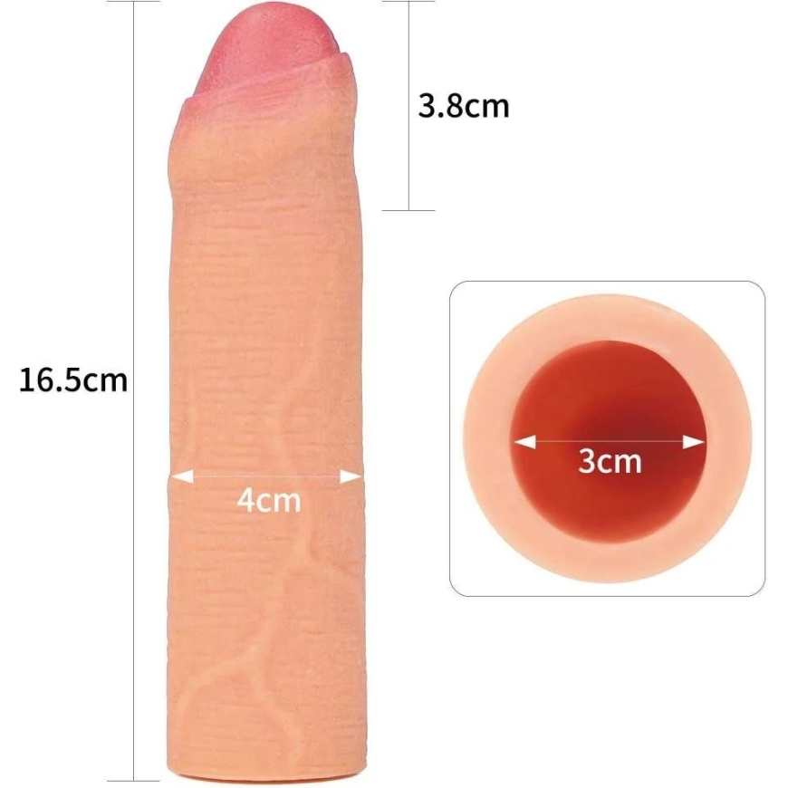 Lovetoy Lisää 2,5 cm Vallankumouksellinen Silikoni "Nature" Pidempi Leikkautumattomille – 3