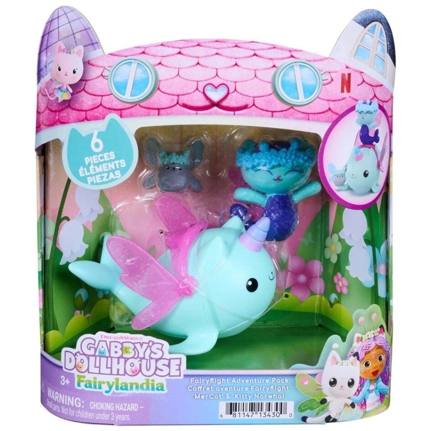 Gabby’s nukketalo Mercat ja Narwhal -hahmosetti