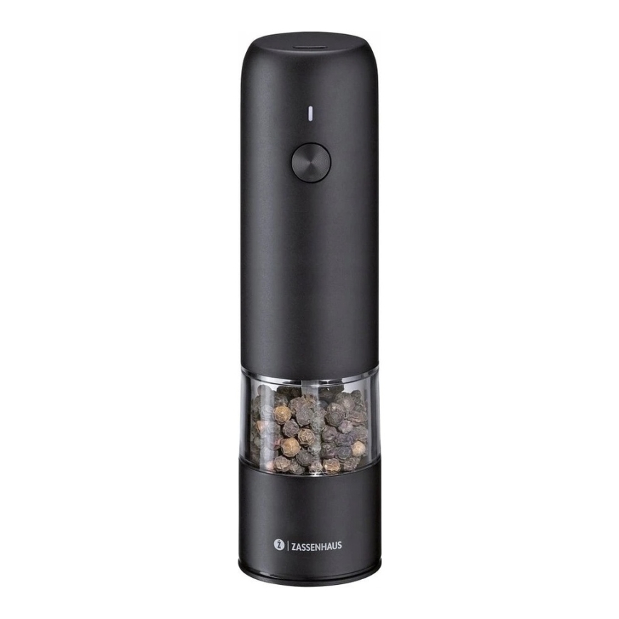 Zassenhaus Kolonia USB-sähköpippurimylly, 14 cm, musta (033137)