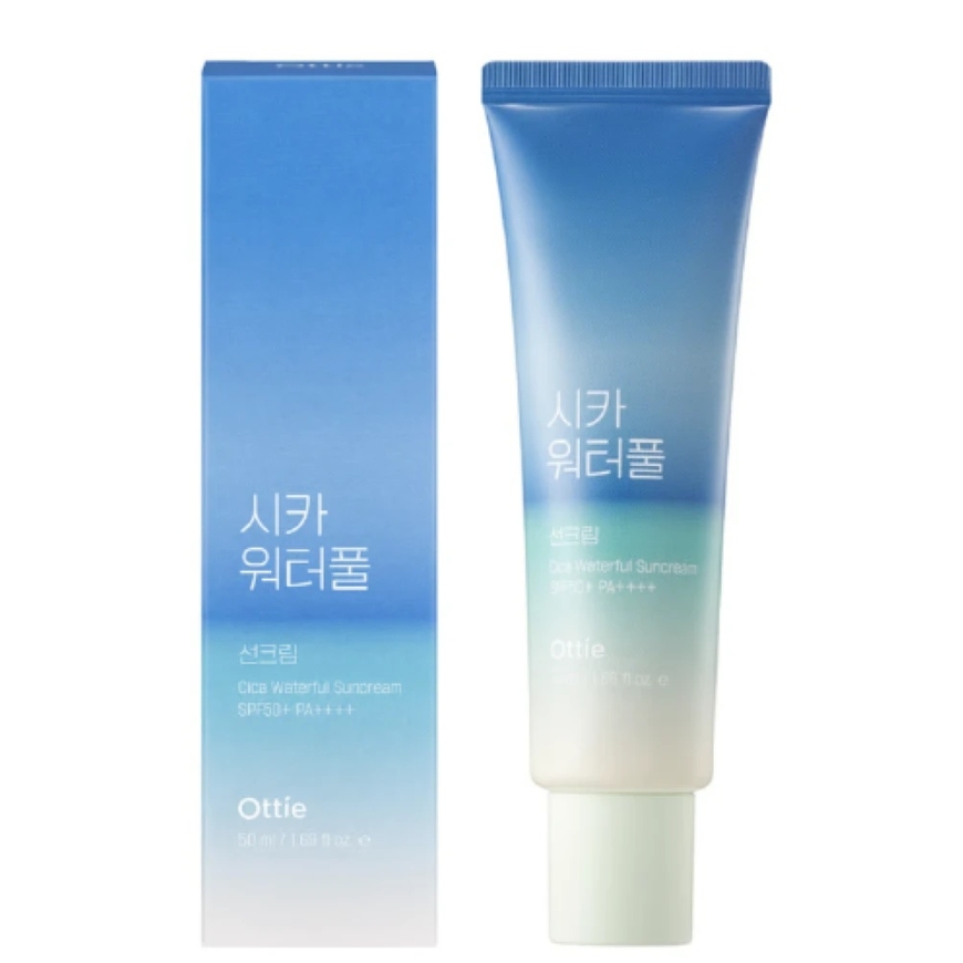 Ottie Cica Waterful Hydrating UV Protection kreminis veido apsauginis nuo saulės priemonė SPF 50+, 50 ml