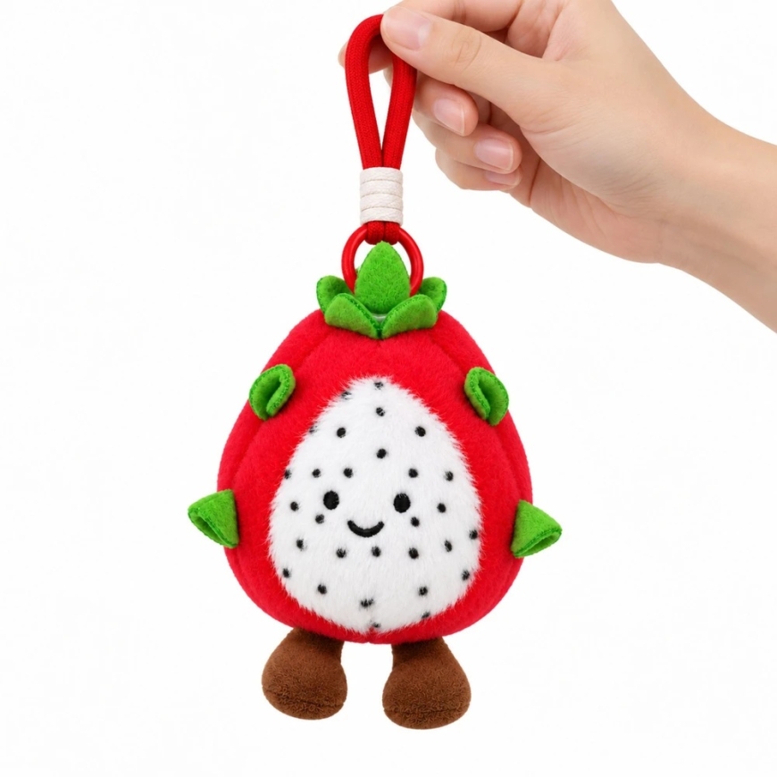 Lean Toys Plush Pendant Dragon Fruit Pitaya with Carabiner 12 cm – 3