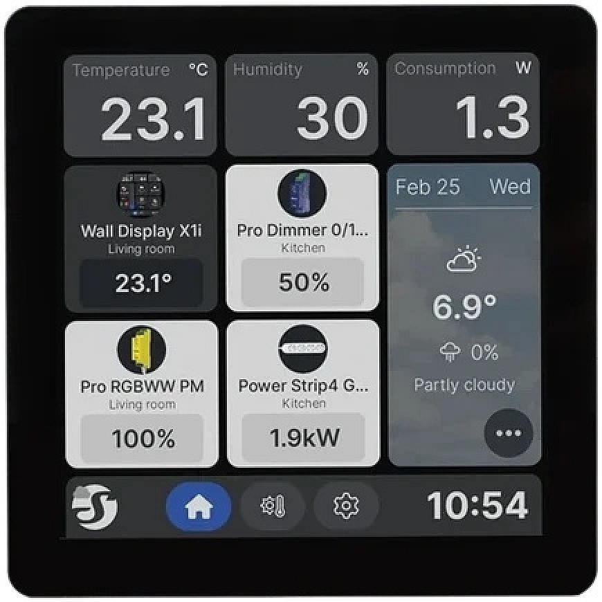 Shelly Wall Screen X1i Black – smart 4" wall control screen
