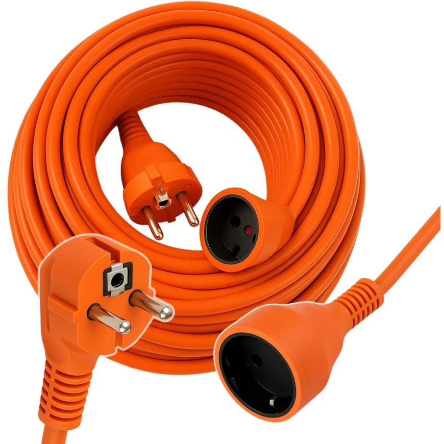 Extralink "PowerLink" | Удлинитель питания | 30 м, оранжевый, с заземлением, 3 x 1,5 мм2, 16 А, 2500 Вт – 2