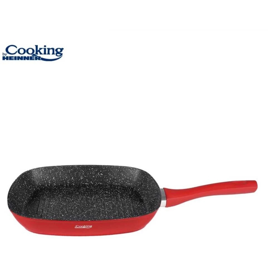 Kaltinio aliuminio grilio keptuvė 28x4cm, raudono akmens, „Cooking by Heinner“ – 3