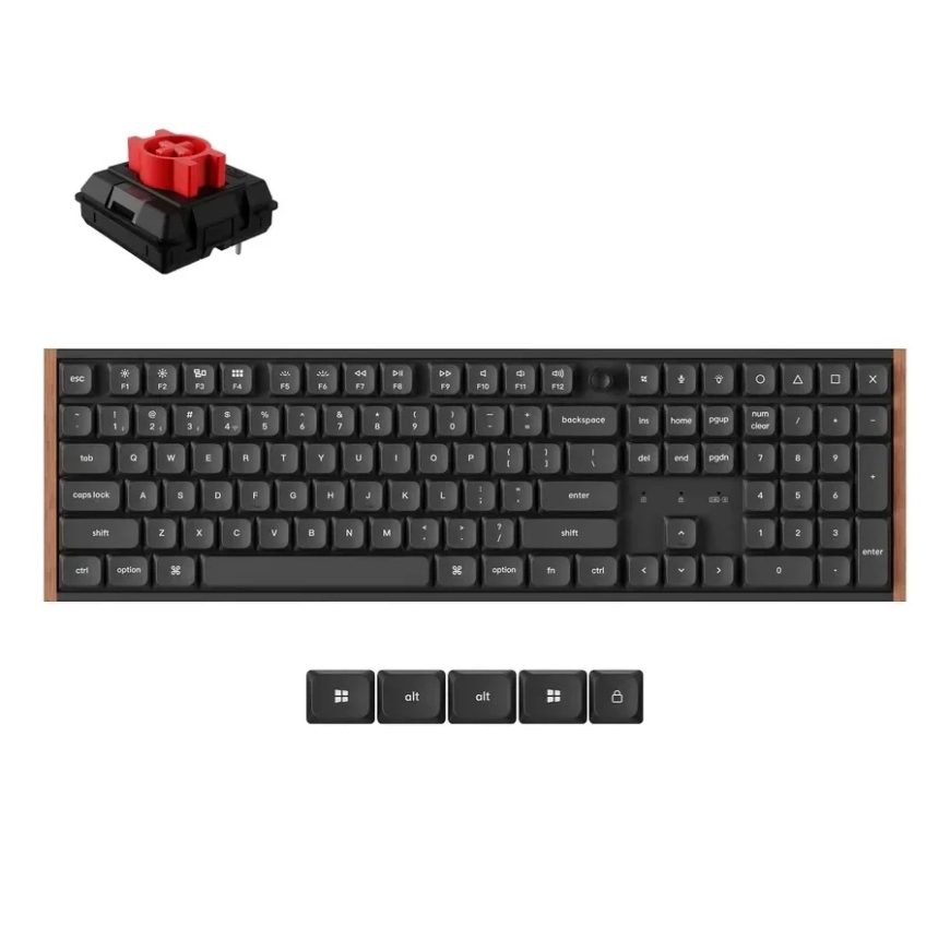 Keychron K5 Ultra Wireless Игровая Клавиатура | Черный, Keychron Milk POM Красный