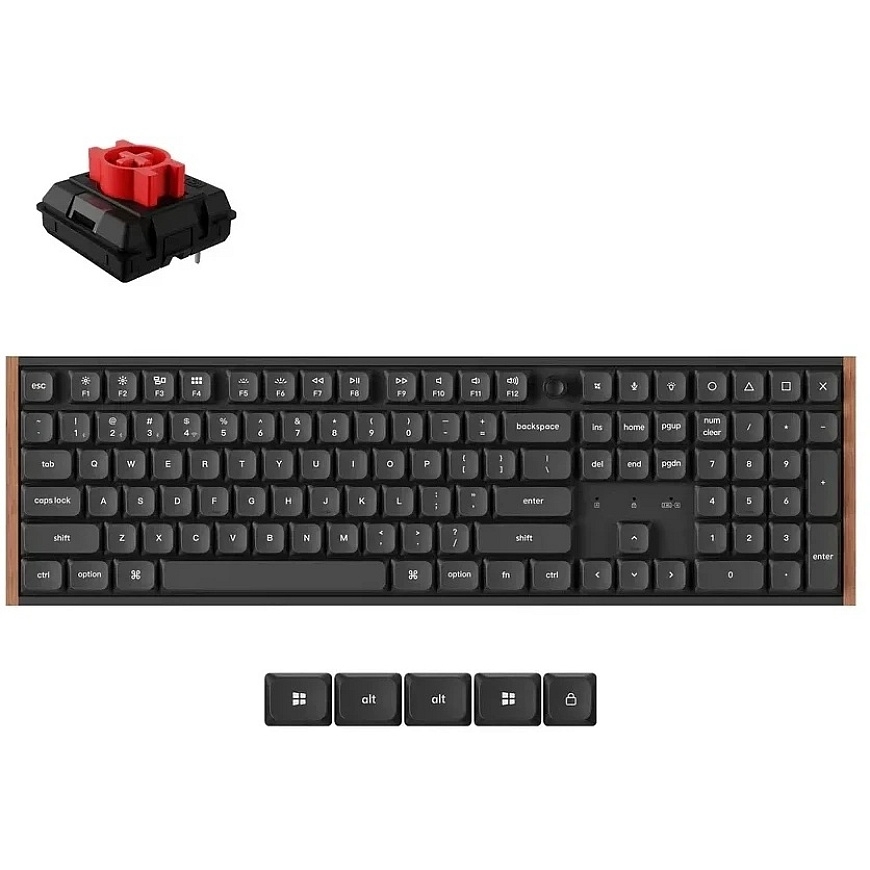 Keychron K5 Ultra Wireless Gaming Keyboard | Black, Keychron Milk POM Red – 3