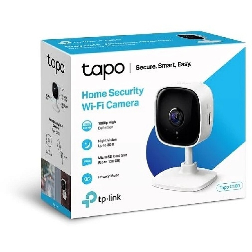 TP-LINK | Mājas drošības Wi-Fi kamera | Tapo C100 | Kubs | 3.3mm/F/2.0 | Privātuma režīms, skaņas un gaismas signāli, kustības n – 5