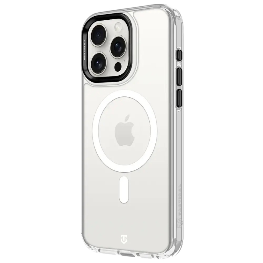 Tactical MagForce 2.0 telefono dėklas su MagSafe palaikymu iPhone 15 Pro Max skaidrus juodas
