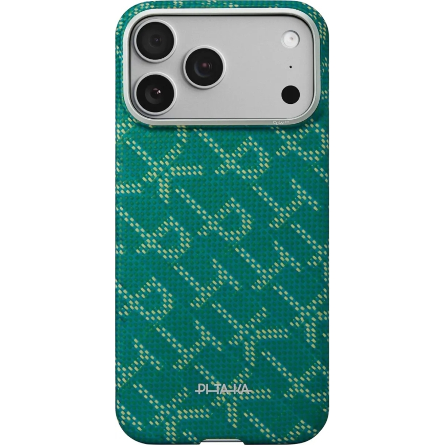 Pitaka Ultra-Slim -kuori, Monogrammi-Kulta/Vihreä - iPhone 17 Pro Max – 2