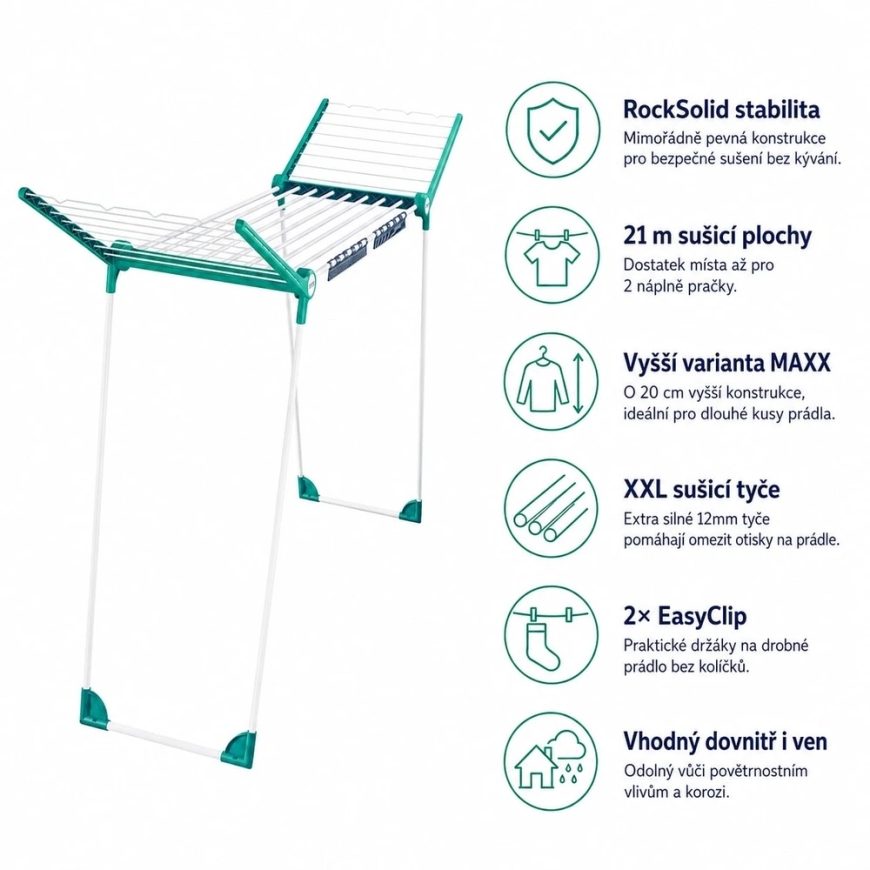 Leifheit 81698 Pegasus RockSolid MAXX riiete kuivatamise alus