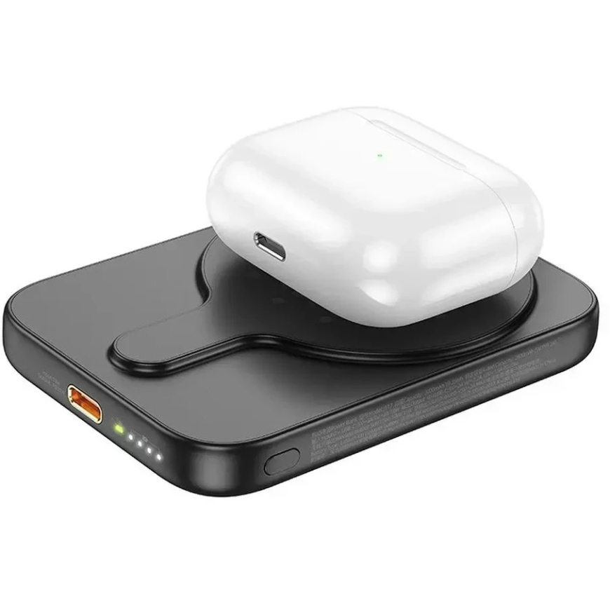 Kannettava akku, yhteensopiva „MagSafe Hoco 5000 mAh QC PD 18W J117“, musta – 3