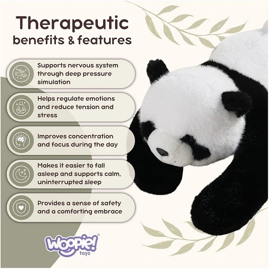 Woopie pliušinis žaislas Panda 2,5kg sensorinis – 4