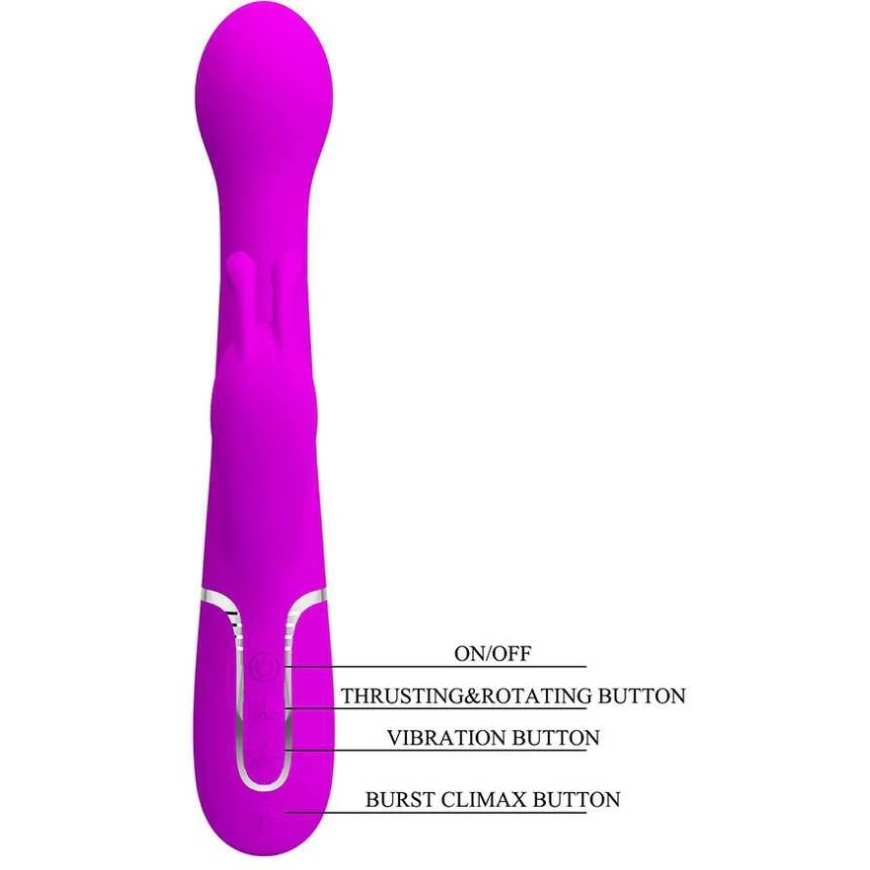 Pretty Love Flirtation PRETTY LOVE - DEJON KANI VIBRAATTORI 3 IN 1 MONITOIMINEN VIHREÄ – 2