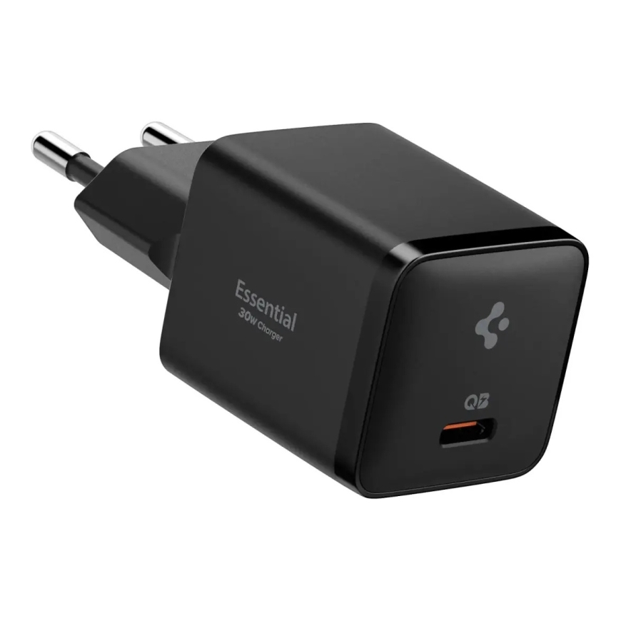 Spigen Essential 30W sieninis įkroviklis EE301EU, visiškai juodas – 2