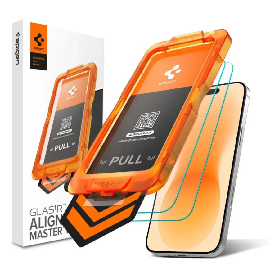 ANTIREFLEKTĪVAIS STIKLS SPIGEN ALM S GLAS.TR SLIM ANTI REFLECTION 2-IEPAKOJUMS IPHONE 17 PRO MAX / 18 PRO MAX CLEAR
