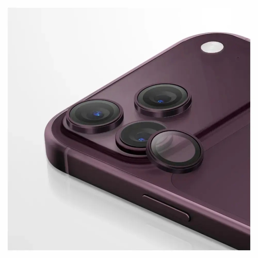 UNIQ Optix AluGuard (DX2) kameras lēcas aizsargstikls iPhone 18 Pro / iPhone 18 Pro Max bordo krāsā – 4