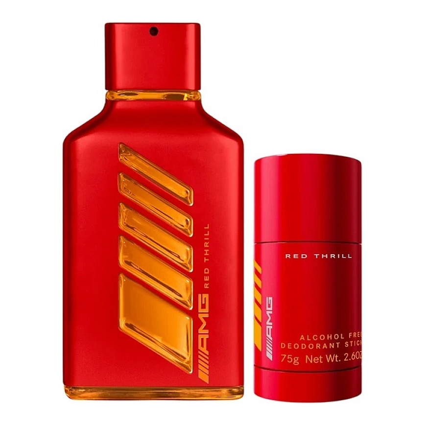 Setti Mercedes-Benz: AMG Punainen Thrill Eau De Parfum Miehille, 100 ml + AMG Punainen Thrill Deodorantti Stick Miehille, 75 g – 2