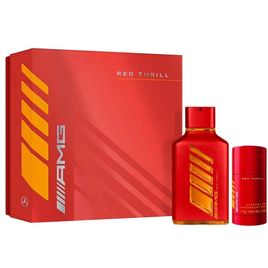 Set Mercedes-Benz: AMG Red Thrill Eau De Parfum For Men, 100 ml + AMG Red Thrill Deodorant Stick For Men, 75 g – 3