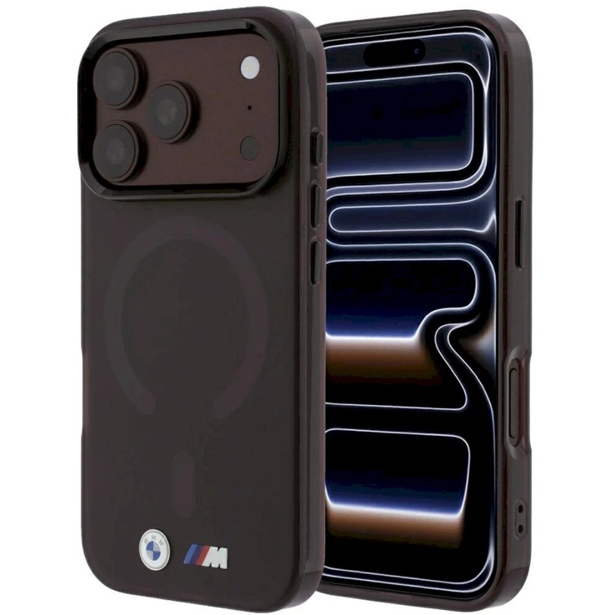 BMW M IML Frosted Metal Logo & Trims MagSafe maciņš iPhone 17 Pro / 18 Pro – bordo – 2