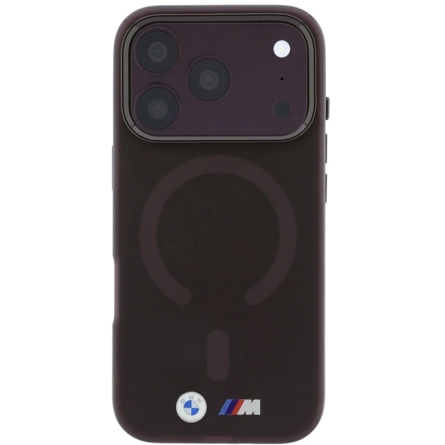 BMW M IML Frosted Metal Logo & Trims MagSafe Case for iPhone 17 Pro / 18 Pro – Burgundy – 3
