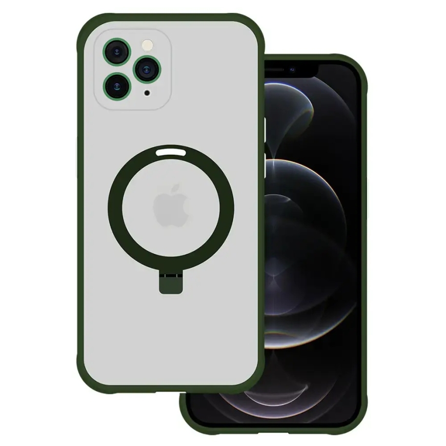 Tel Protect Magical чехол с подставкой и поддержкой MagSafe для телефона iPhone 11 Pro Max зелёный