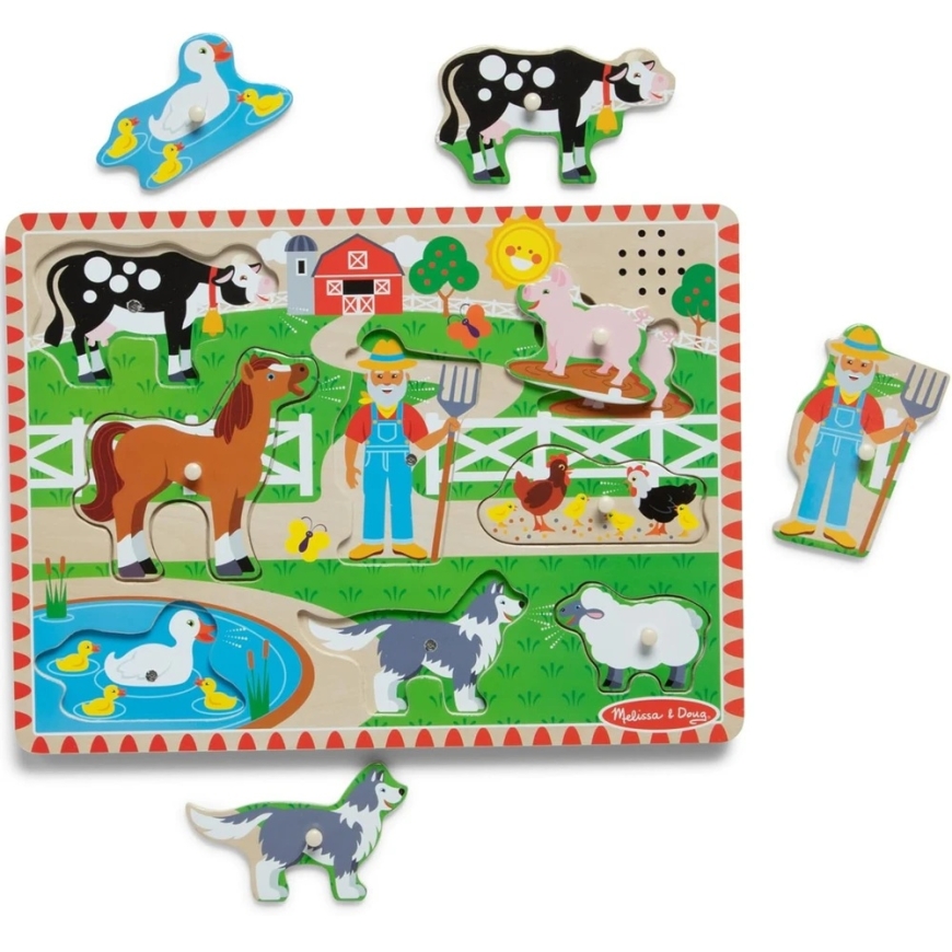 Puidust pusled koos heliga, Old MacDonald's Farm pusle EN Melissa & Doug