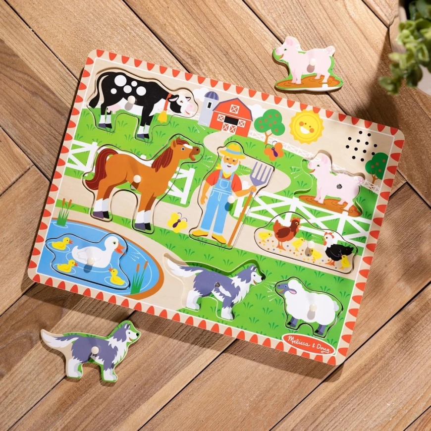 Koka puzles ar skaņu, Old MacDonald's Farm puzle EN Melissa & Doug – 3