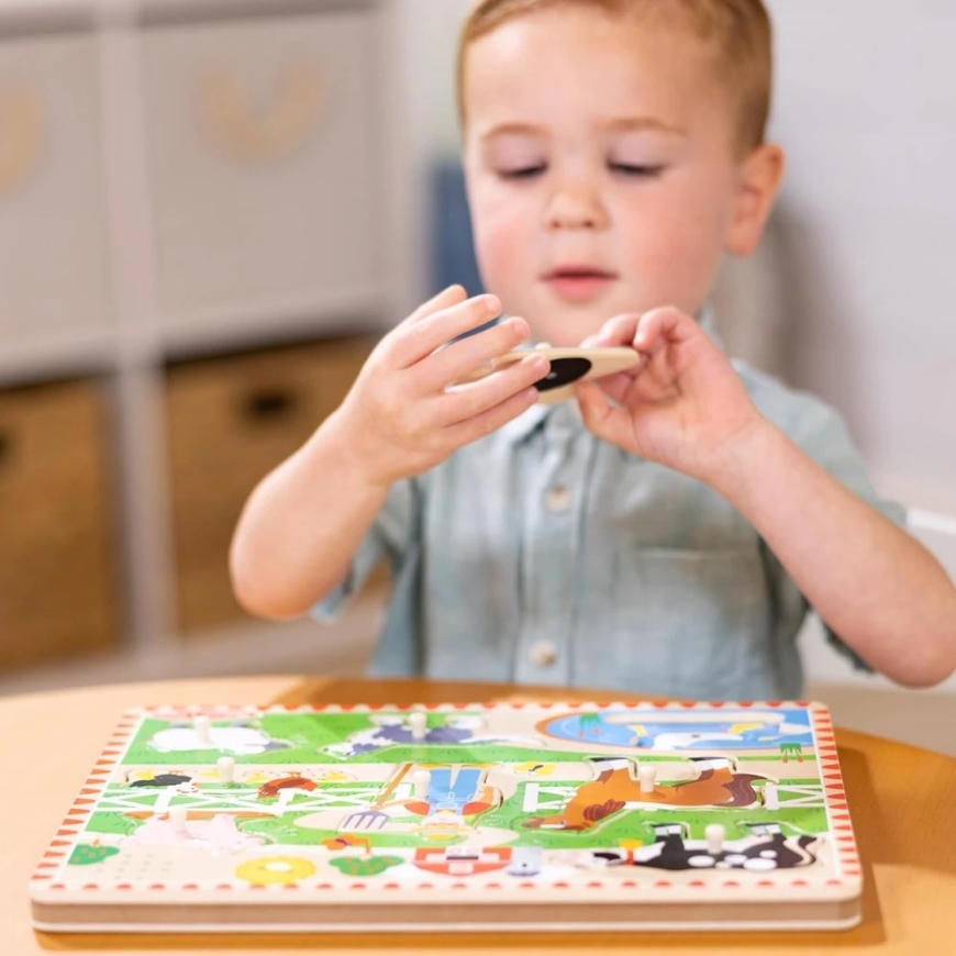 Деревянные пазлы со звуком, пазл Ферма дяди Макдональда EN Melissa & Doug – 5