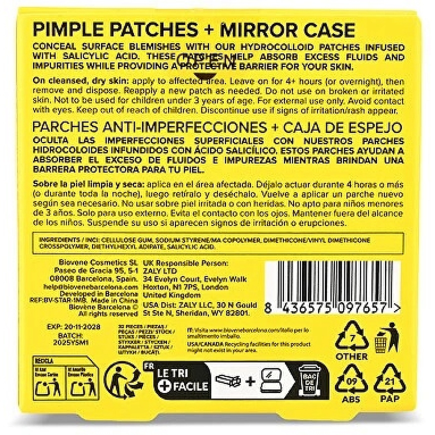 Biovene Pimple Star -laastarit ja peililaukku, 32 kpl keltaisen laastarin sarja – 5