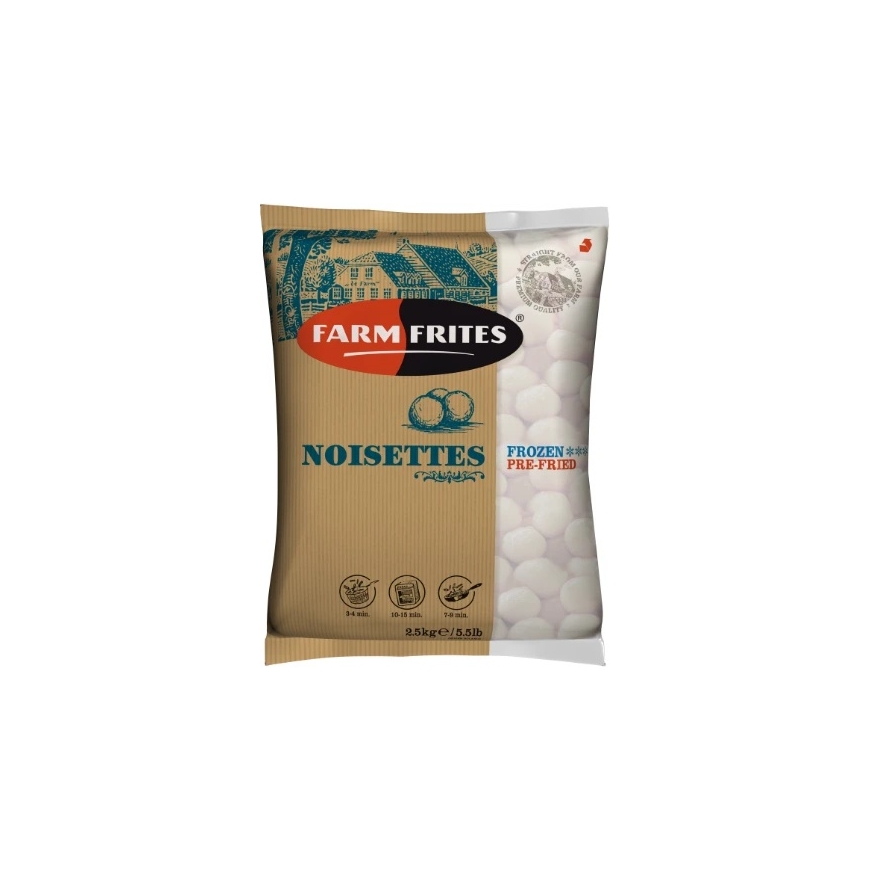 Šaldyti bulvių kukuliai FARM FRITES Noisettes, 2,5kg – 2