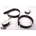 Whips Collections Handcuffs - Handcuffs for men on a leash, white Whips Collections Handcuffs - Handcuffs for men on a leash, white