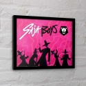 Pyramidi KPop Demon Hunters Saja Boys Kehystetty tuloste Pyramidi KPop Demon Hunters Saja Boys Kehystetty tuloste