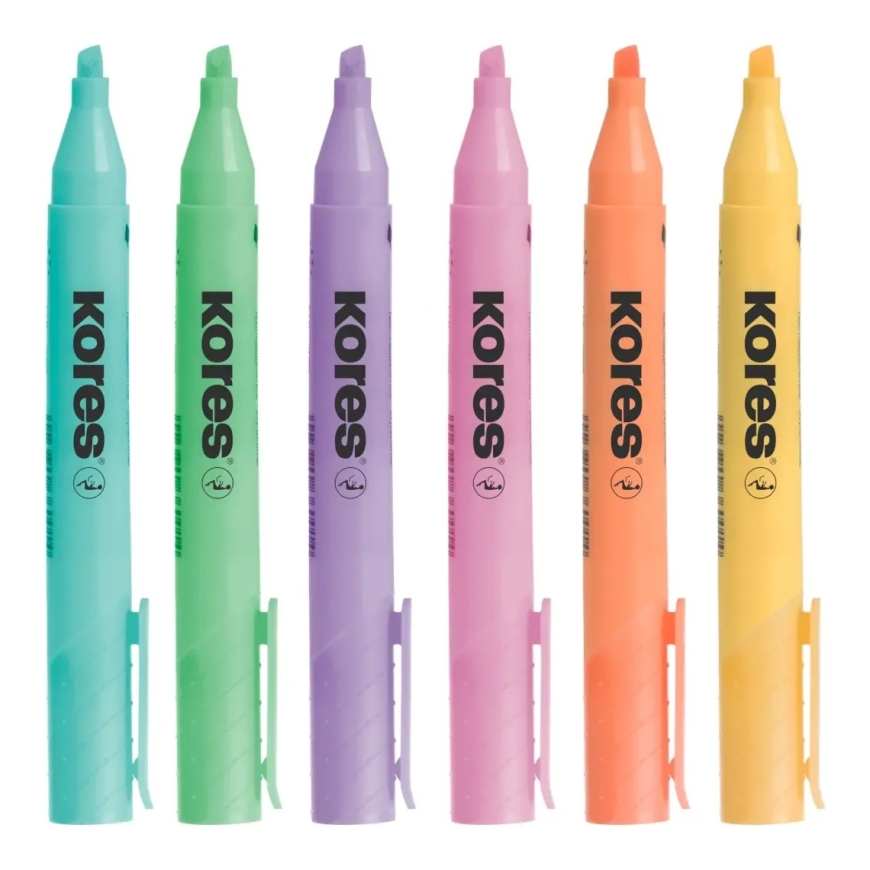 Korostuskynä KORES HIGH LINER PLUS, 4 pastelliväriä – 2