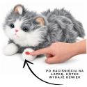 Lean Toys Plush Cat with Meowing Sounds, Gray and White, 40 × 18 × 16 cm Lean Toys Plush Cat with Meowing Sounds, Gray and White, 40 × 18 × 16 cm