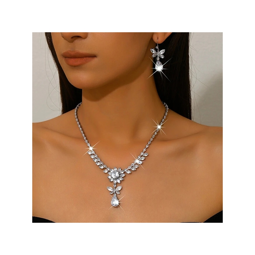 Troli Charming Jewelry Set with Zirconia (Necklace, Earrings) – 2