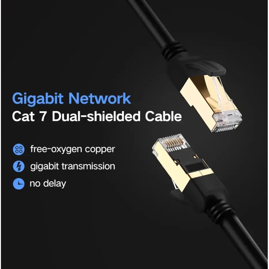 Ugreen NW107 Ethernet LAN -verkkokaapeli | Cat7 | FTP | 1,5 m | musta – 2