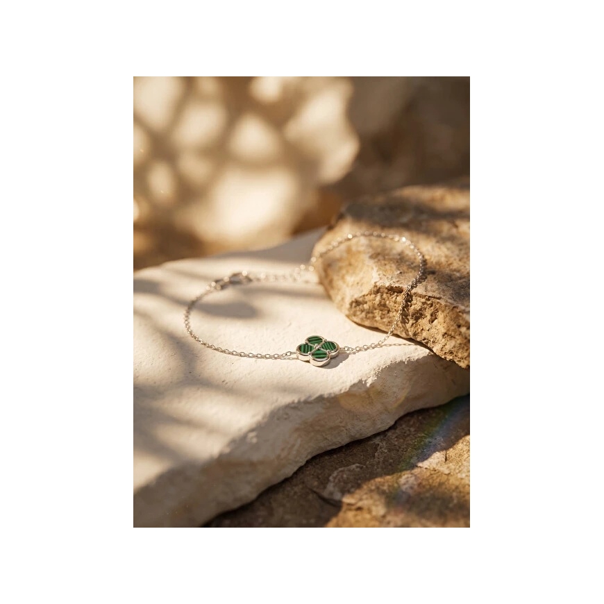 Brilio Silver Women's Silver Bracelet with Green Four-Leaf Clovers BRC255WG – 3